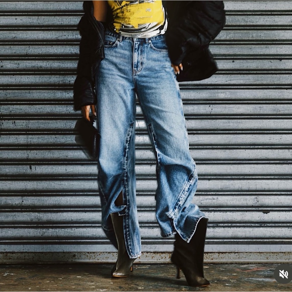 Glenn Martens x H&M Wide Side Slit Jeans sz 2 34